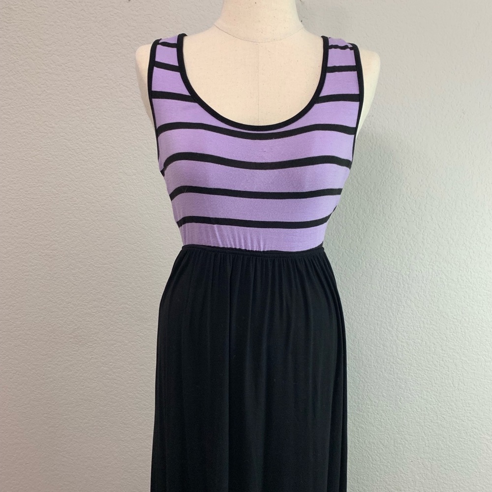[Pink Blush] Maxi Purple Stripped Dress Sz S